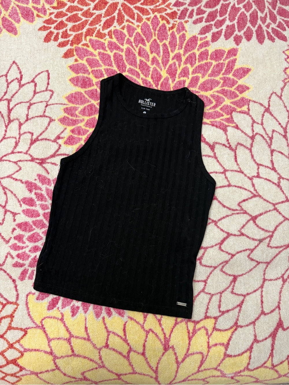 Hollister Men's Black Ribbed Sleeveless Tank Top